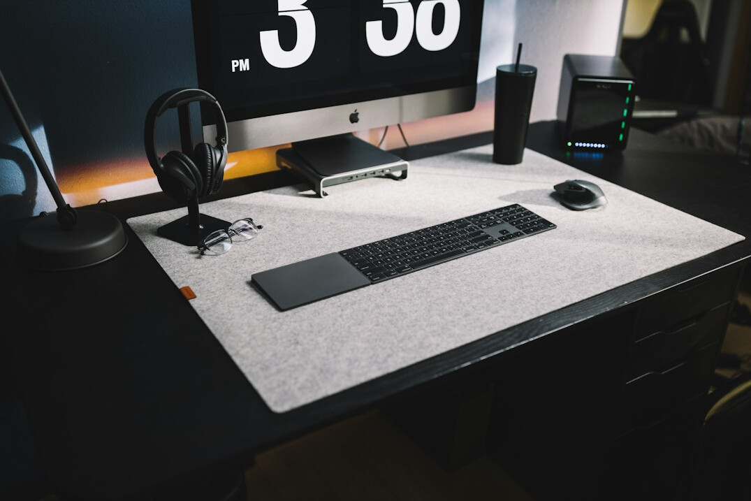 Microphone and script on a studio desk
